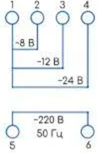 Рис.1. Схема трансформатора модульного EBS6TF-24